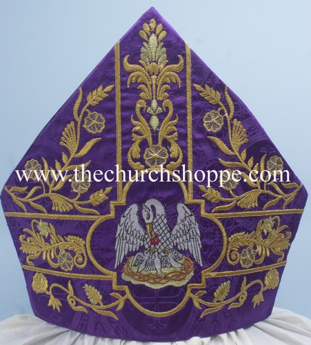 Pélican broderie violet - pélican, broderie,
